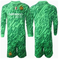 Camiseta Inter Milan Portero Primera Equipación Replica 2024-25 para niños mangas largas (+ Pantalones cortos)